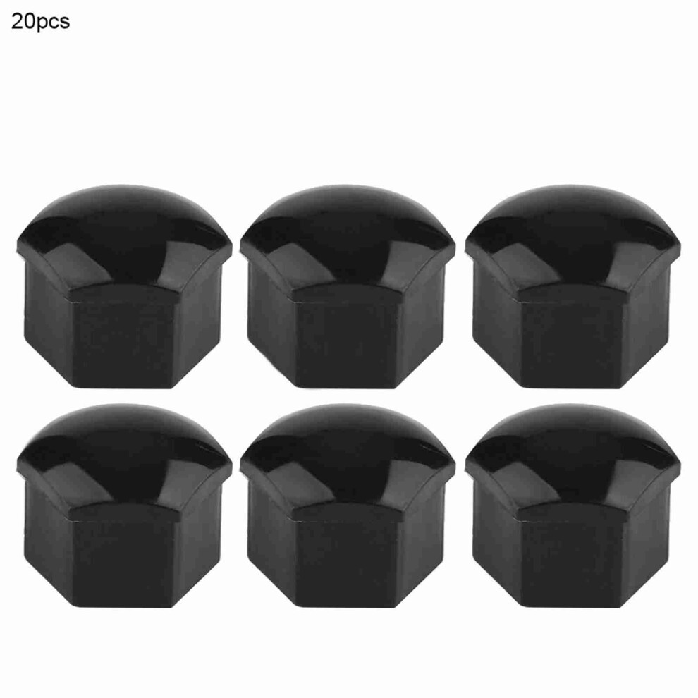 20Pcs 19Mm Car Wheel Nut Caps Protective Cover For Rims Black 6931393108650