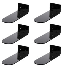 6er-Pack schwimmende Schuhregale, schwarze, wandmontierte Acryl-Schuhregale, zur Ausstellung von Sammlerschuhen und Turnschuhen