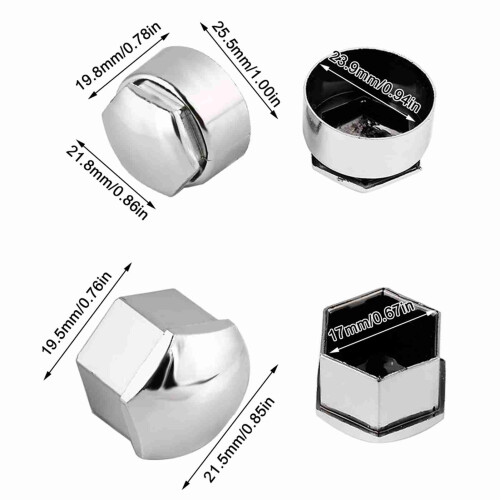 20pcs.17mm^Nut Car Wheel Auto Hub Screw Protection Antitheft Cover Cap Silver= 1