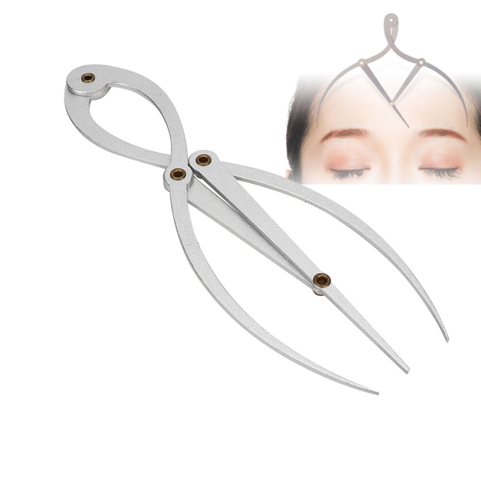 Silver Stainless Steel Eyebrow Tattoo Ruler, 3-Point Positioning,