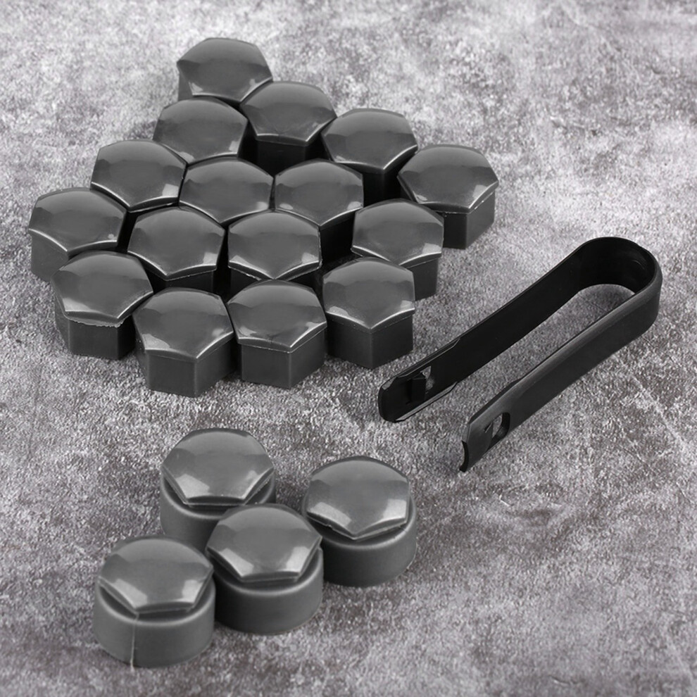 Vehicle Wheel Nut Cover 20Pcs 17Mm Auto Hub Screw Protection Anti-Theft Grey 7611393108995