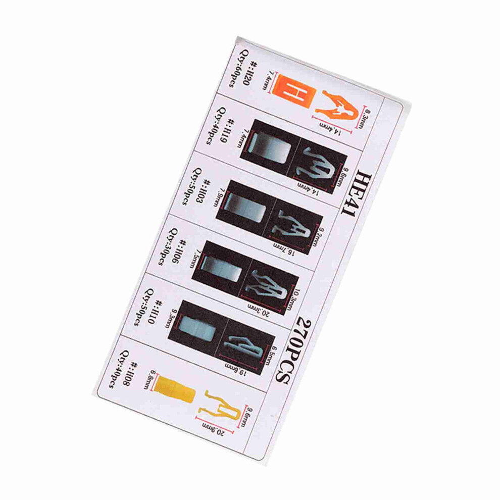 Automotive Dashboard Clips Kit 270Pcs Universal Car Rivets & Panel Fasteners 8731393109002