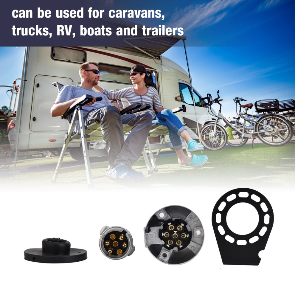 Trailer 7Pin Socket Adapter For 12V Towing Caravans And Trailers Bracket 7901393109406