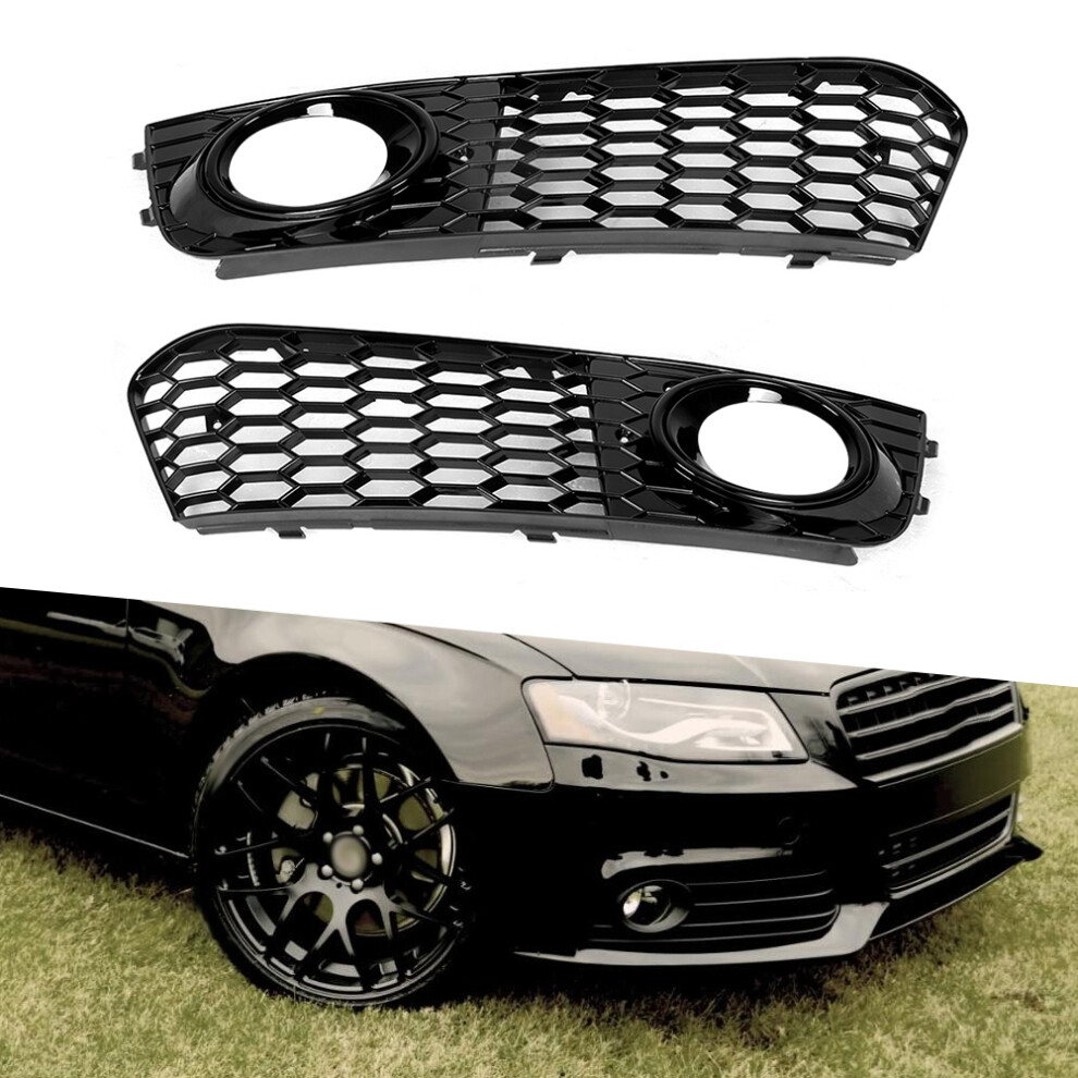 Audi A4 B8 Fog Grille Cover 2009-2011 Light/Black 7293282208476