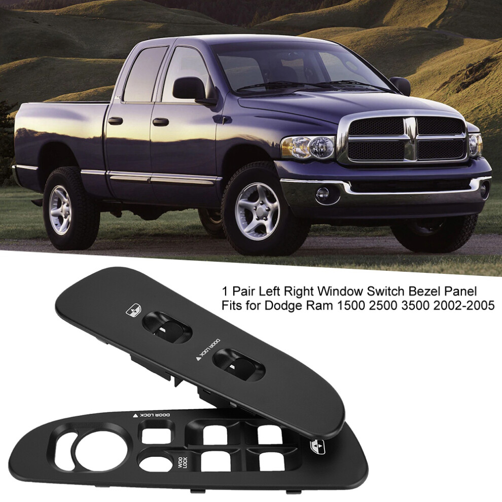 Pair Window Switch Bezel Panel For Dodge Ram 1500/2500/3500 2002-2005 Black 8771393187518