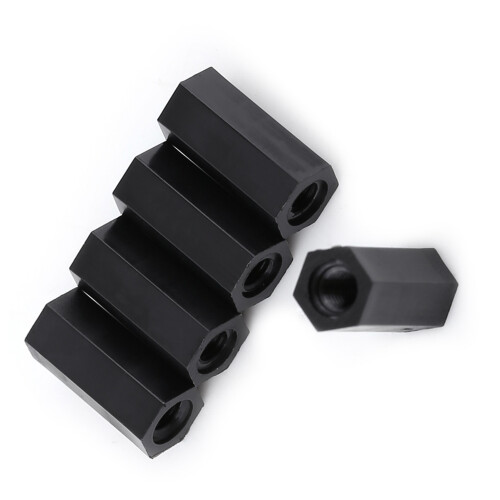Black PA66 M3 Female Threaded Spacer 100 Pack M3x10 for Electronics Assembly