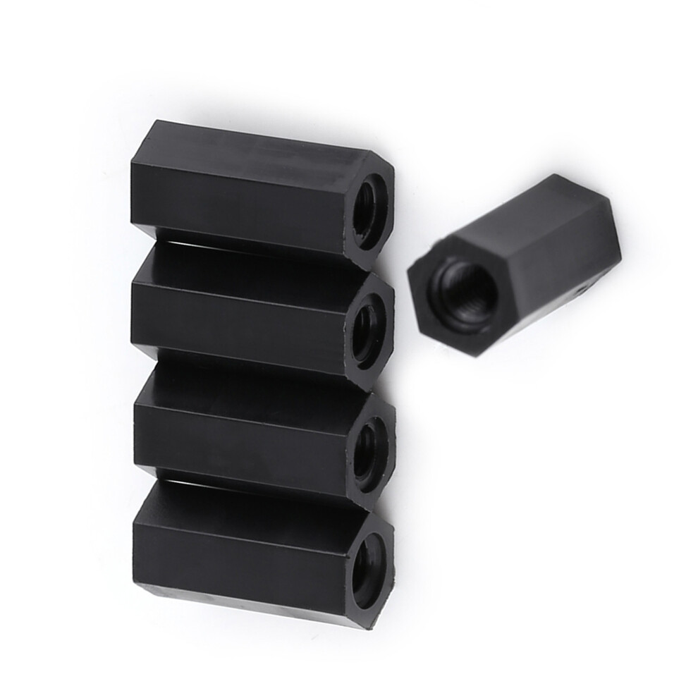 M3 Female Hex Spacer Standoff Black Pa66 100Pcs M315 Threaded Components 5081393111172