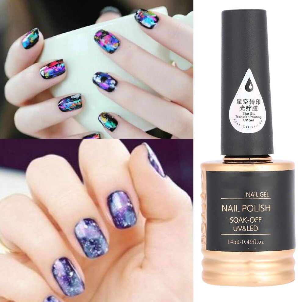 14ML Nail Art Glue for Foil Stickers & Star Nail Designs, UV Compatible