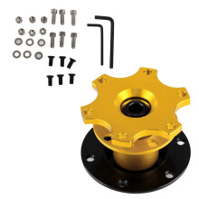 Universal Quick Release Steering Wheel Adapter, Aluminum, Black & Gold