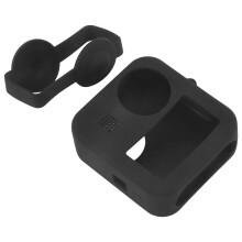 Silikon-Schutzgehäuse für GoPro MAX 360 Sports Camera Professional Schutzdome-Objektivteile (Schwarz)