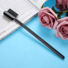Stainless Steel & Wood Handle Double End Eyelash & Eyebrow Brush Comb