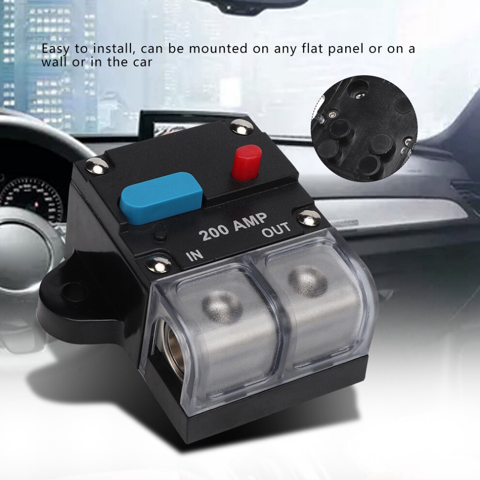80A 300A Car Resettable Circuit Breaker With Manual Reset Button, 200A Black Gray 9381393115221