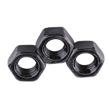 Zinc Plated Carbon Steel Hex Nuts M2–M5, Class 8.8, Black, 100pcs