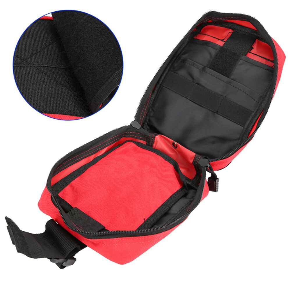 Red Molle First Aid Storage Bag - 900D Anti-Wear Nylon, Waterproof Portable Kit