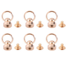 10pcs Brass Rivet Studs Leathercraft Accessories, Gold, 1x0.9cm