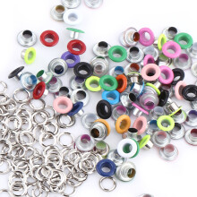 Metallic Scrapbooking Eyelets 5mm Leather Buckles 100 Sets Mixed Colour for DIY