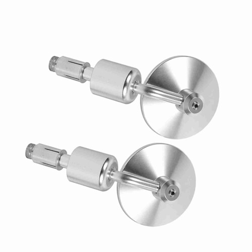 7/8" Aluminum Round Handlebar Rearview Mirror Set - Silver with Adjustable Angle 2