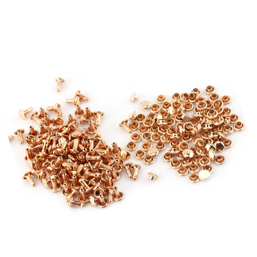 100Pcs Double Cap Rivets Tubular Metal Leather 7444352639762
