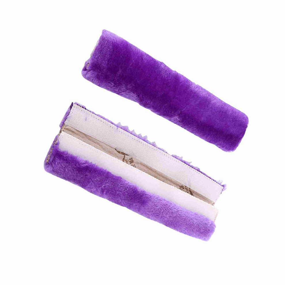 2Pcs Plush Car Seat Belt Shoulder Pads - Soft, Comfortable, Purple 8711393122553