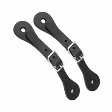 2PCS Genuine Leather Horse Riding Spur Straps Adjustable Durable Equestrian Gear