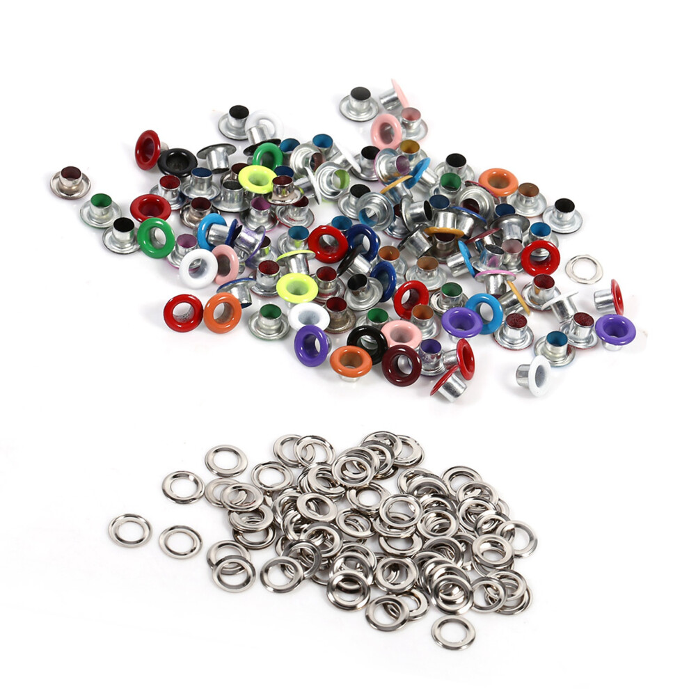 100 Metal Eyelets 4Mm Mixed Colours 7444352943456