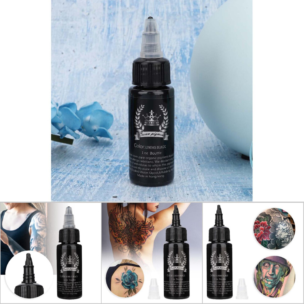 Black Plant Extract Semi Permanent Tattoo Ink 30Ml Long Lasting