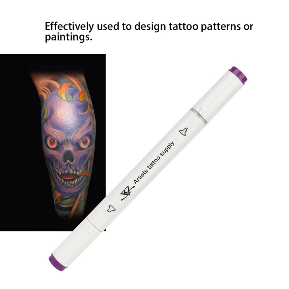 Dark/Purple Double End Tattoo Skin Marker Pen Non-Toxic, 154Mm