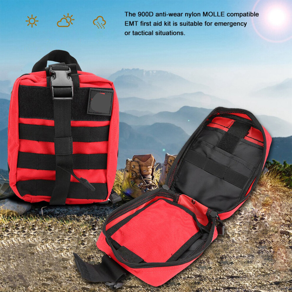 Red Molle First Aid Supplies Kit 900D Waterproof Medical Storage Bag
