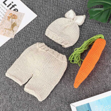 Süßes Baby Fotografie Set Häschen Hose Mütze