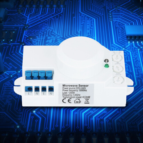 5.8GHz Microwave Motion Sensor Light Switch AC 220V-240V, 360 Detection 2