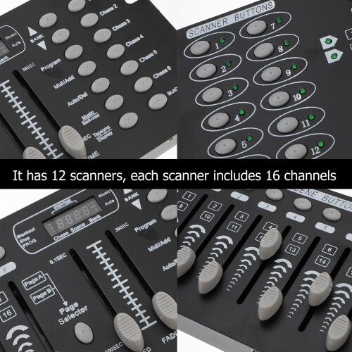 Dmx512 Lichtoperator Controller Schwarz 192 Kanäle 6 Chases 2