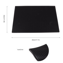 Waterproof Black Large Bar Mat 60x8cm for Drinks and Glasses
