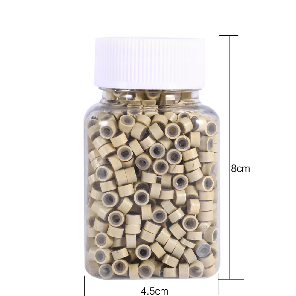 Unisex 1000Pcs Silicone Hair Extension Links In Bottle