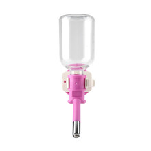 Pet Dog Hanging Water Bottle 250ml Pink, Portable Cat Dispenser