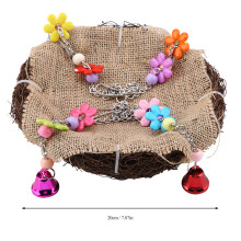 Rattan Bird Nest Swing Toy with Bells & Perch, Small/Medium