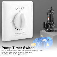 15Minutes Water Pump Timer Mechanical Switch Indoor Use Durable Plastic Black