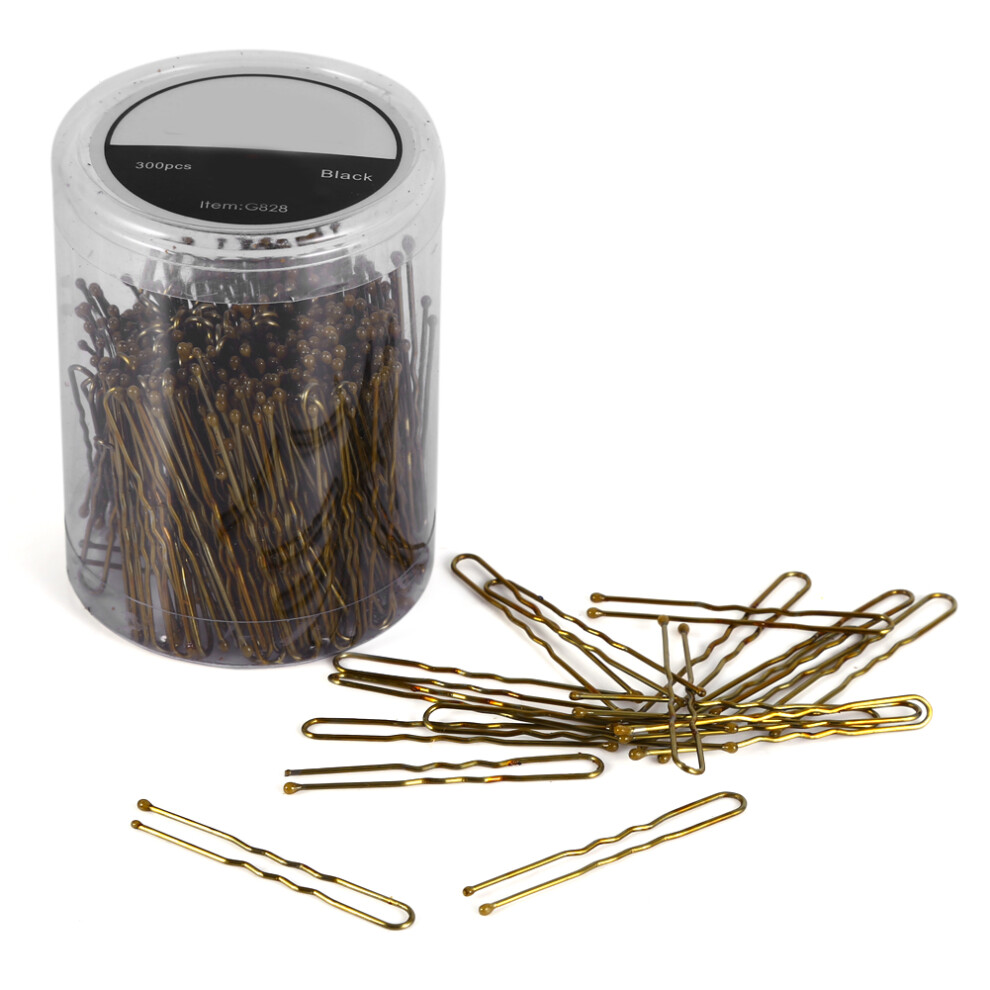 Gold 300 Hair Pins Wavy U Shape
