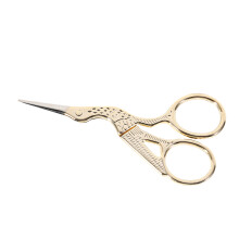Crane Shape Embroidery & Cross Stitch Scissors Stainless Steel Gold 1Pc
