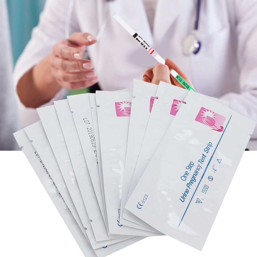 10Pcs HCG Pregnancy Test Strips Fast Early Results Home Detection Kit.