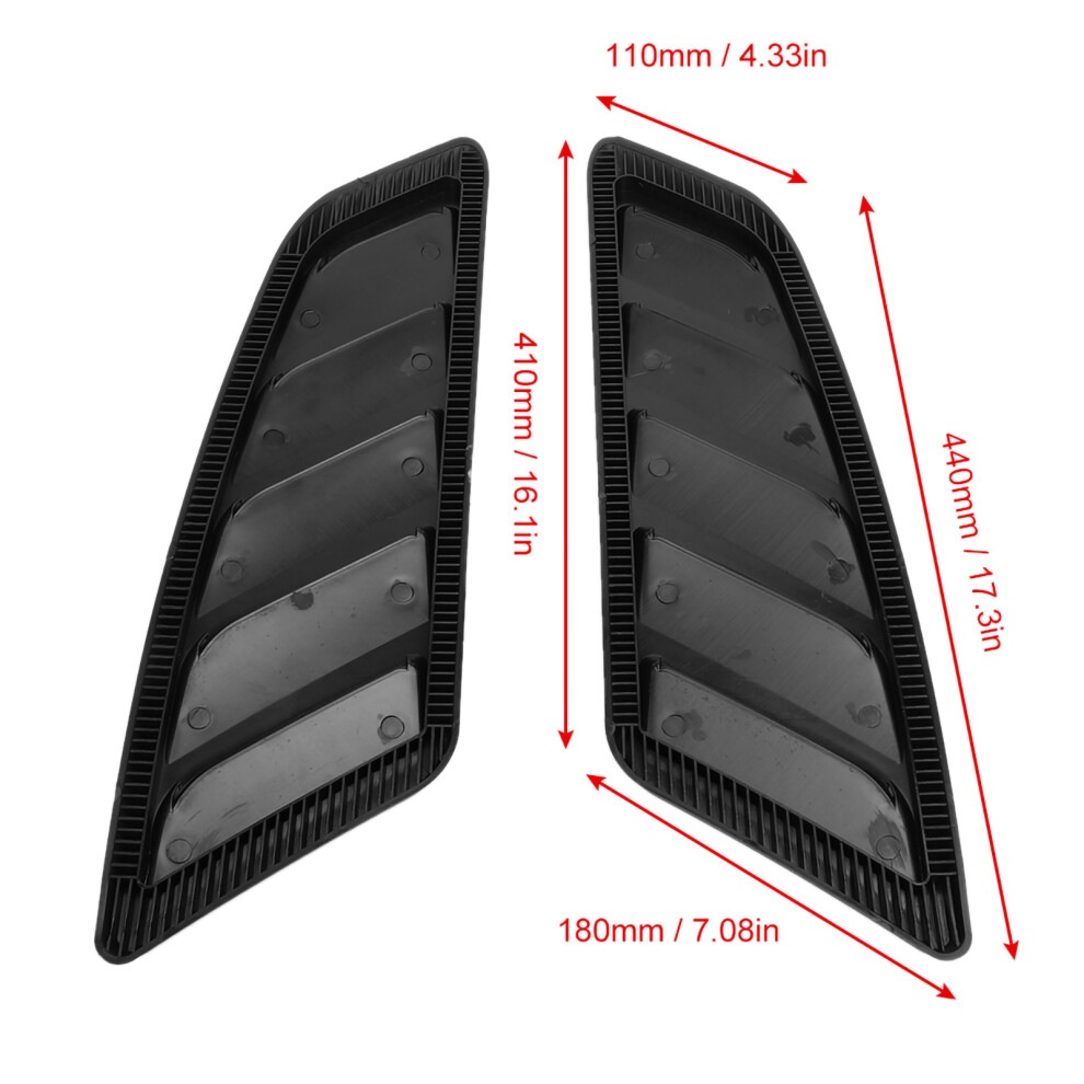 2Pcs Car Hood Vent Cover For Ford Mustang 2015-2017 Universal Fit 4671393197460