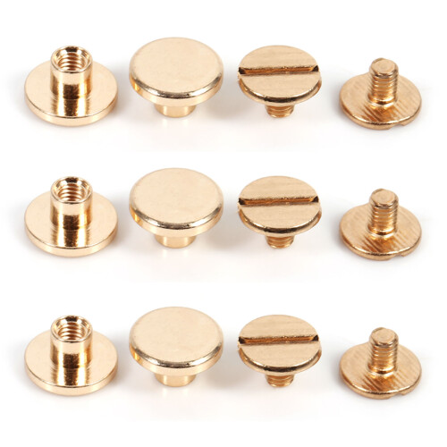 Gold Brass Screwback Studs 10 Pack