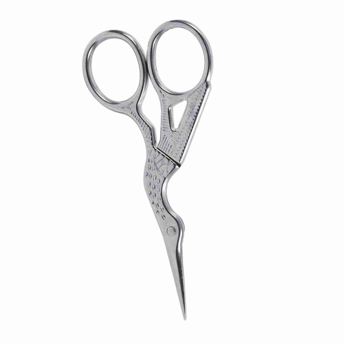 Crane Shape Cross Stitch Scissors Embroidery Tool Silver Steel 1Pc 1