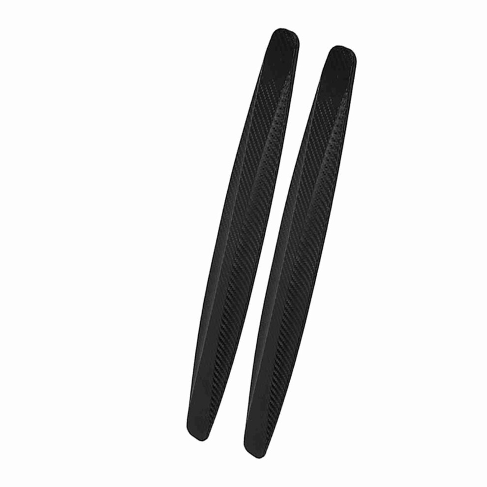 2Pcs Carbon Fiber Style Front & Rear Bumper Corner Guard Scratch Stickers 40.7Cm Black 4331393128788