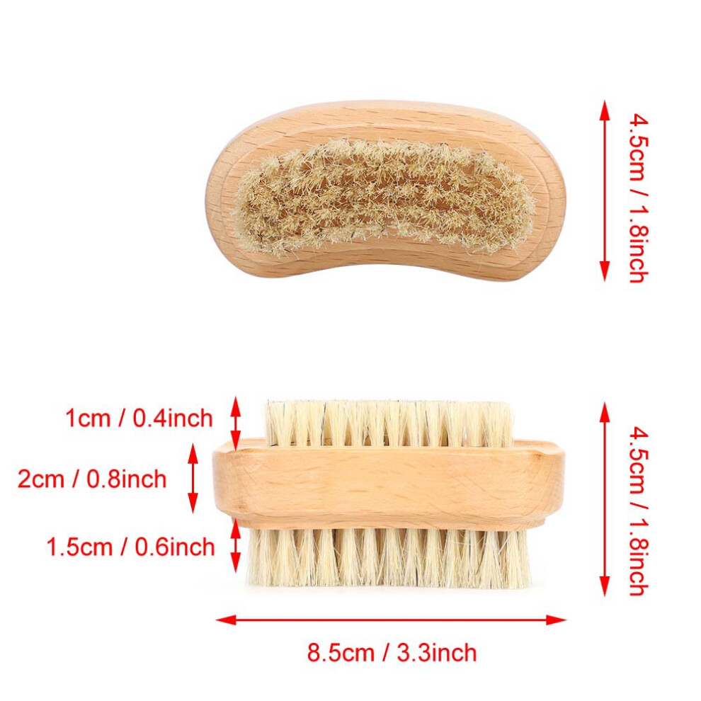 Natural Beech Bristle Nail Brush Double Sided