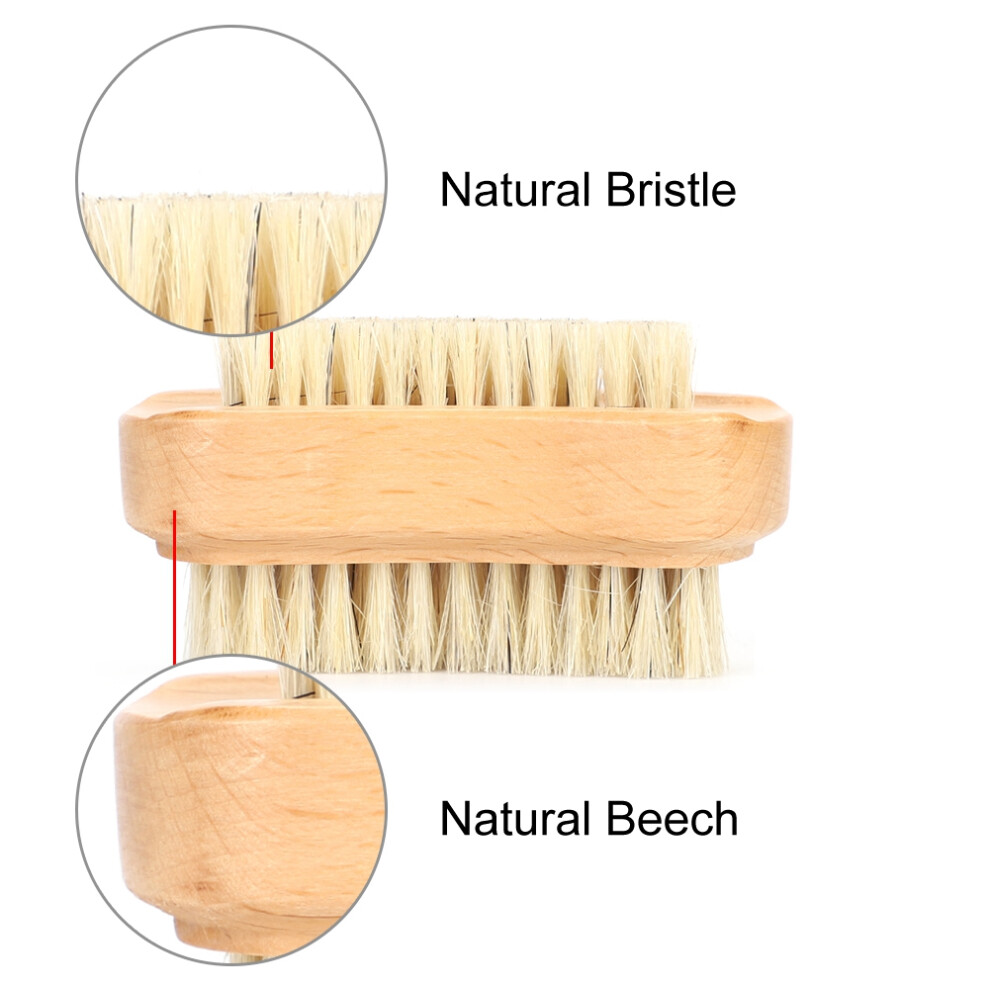 Natural Beech Bristle Nail Brush Double Sided