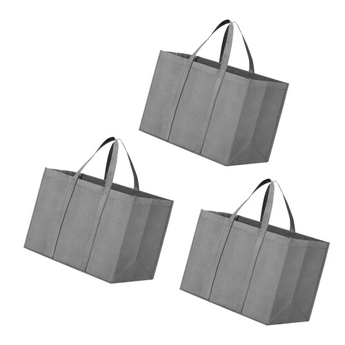 Shopping Bag with Large Capacity-Gray Includes bottom plat