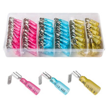140PCS 22-16/16-14/12-10 AWG Schrumpfwärmer Piggyback Spade Quick Splice Crimp Klemmanschlüsse Als