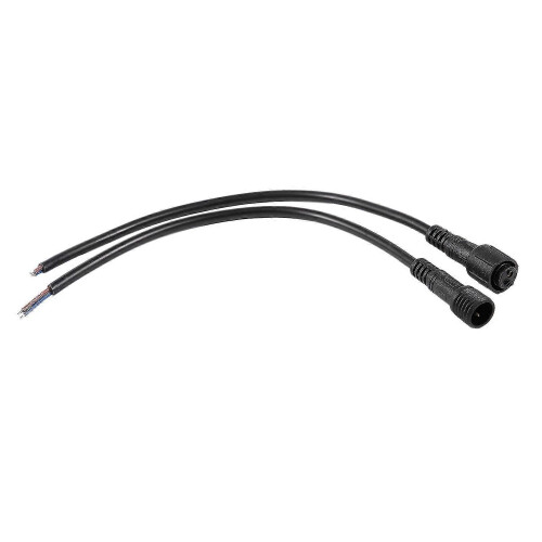 Männlicher Weibchenstecker 2-Pin-LED Wasserdichter Steckerkabel Schwarz