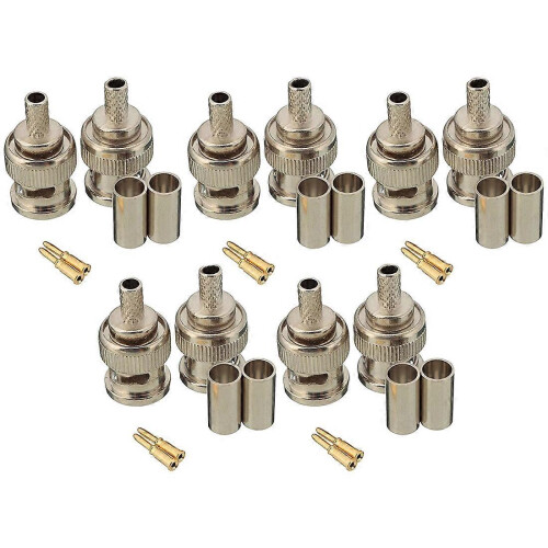 10 Sätze 3-teilige BNC-männliche RG58-Stecker-Crimp-Stecker