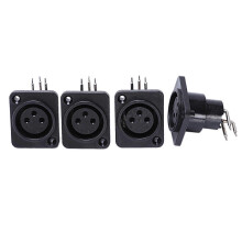 10 Stück schwarzer XLR 3-poliger weiblicher Stecker, Panelmontage Gehäuse, PCB-Steckdosenstecker